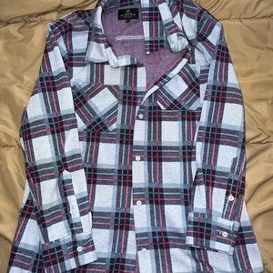Blue and purple plaid flannel